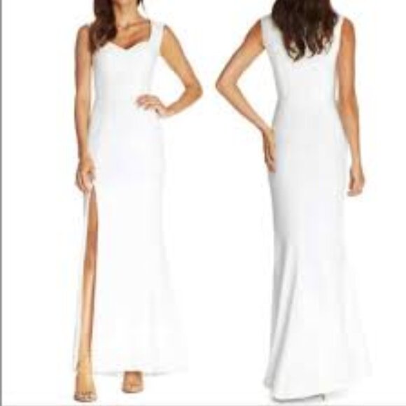 15 - NWT DRESS THE POPULATION MONROE SIDE SLIT GOWN - Picture 2 of 6